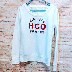 Hollister White Sweatshirt w/Red Lettering Size M